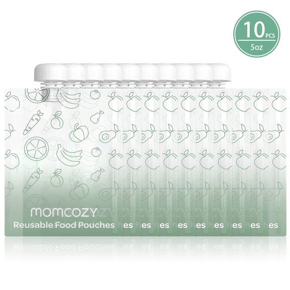 Bolsas Reutilizables Para Comida Bebé Momcozy Rellenables Para Puré De Manzana Yogur Y Puré 10 Paquetes 145ml 5oz