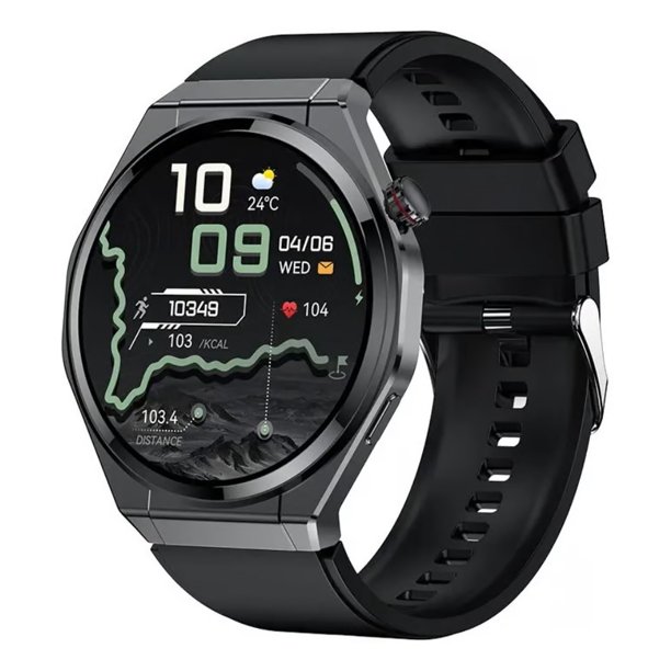 SMARTWATCH R11 1.75 ULTRA HD AMOLED IPX68 DELGADO NEGRO MONITOREO FITNESS.