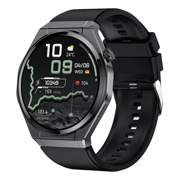 SMARTWATCH R11 1.75 ULTRA HD AMOLED IPX68 DELGADO NEGRO MONITOREO FITNESS.