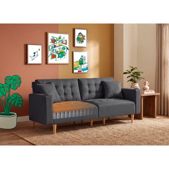 Sofá Cama Makora Maxim Oxford Lino 3 Posiciones con Soft Foam Reclinable