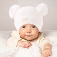 thumbnail image 5 of Lindo gorro de punto para bebé con bordado de doble corazón y doble bola de hilo. Cómodo y acogedor. Gorro cálido y abrigado para bebés., 5 of 5