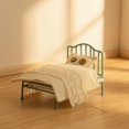 thumbnail image 4 of perfecl Miniature Metal Dollhouse Bed with Arched Headboard 1 12 Scale Furniture for Collector Kids Bedroom Accent Piece, 4 of 7
