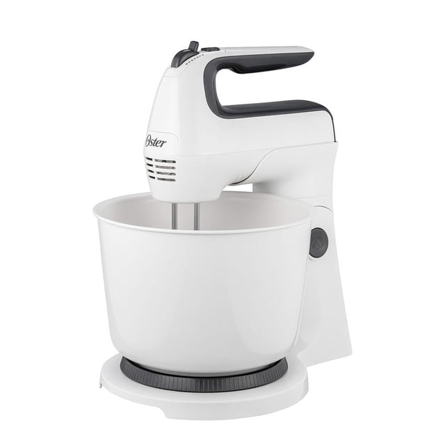 Batidora Oster de Mano y Pedestal con Acción Giratoria Única Blanca