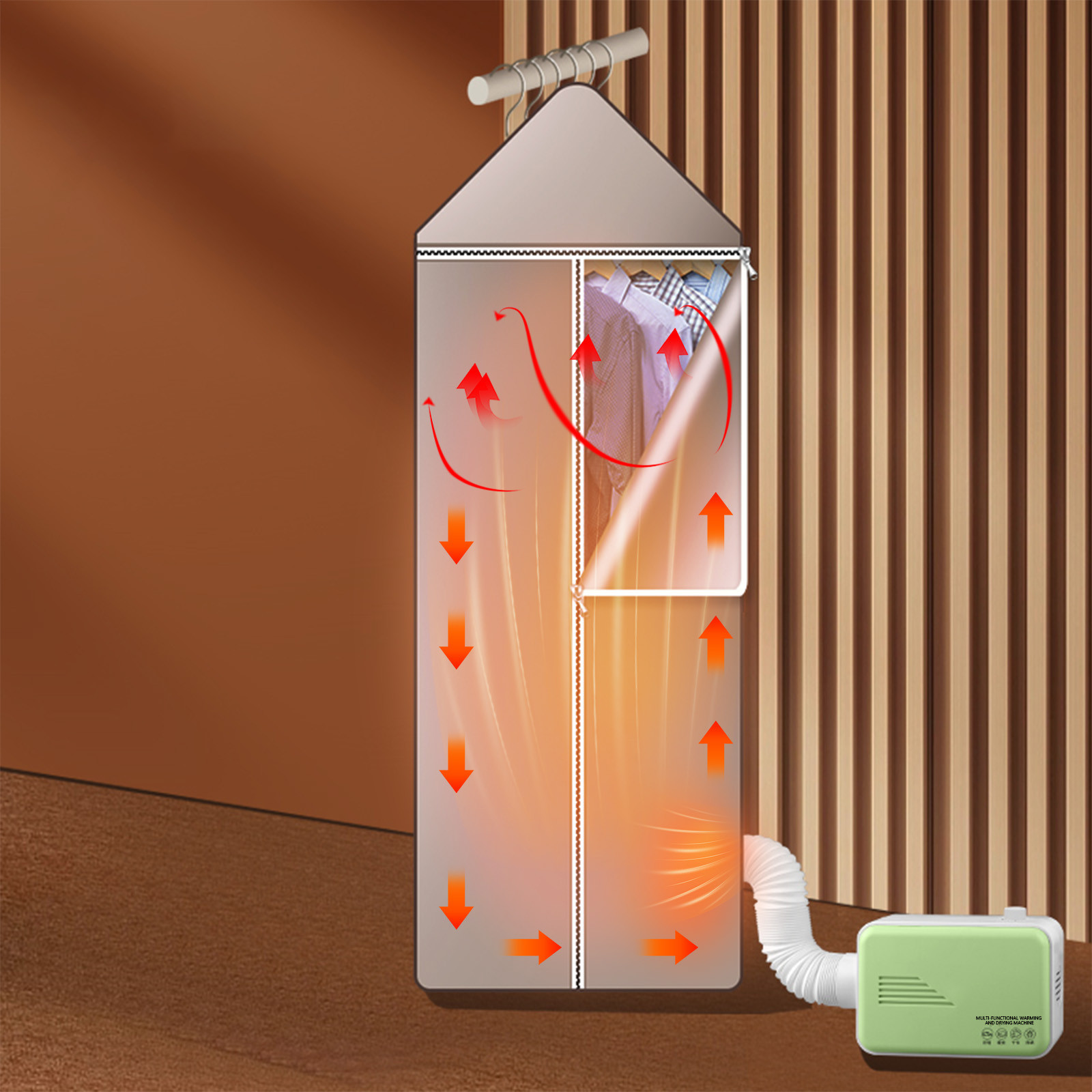 Mini secadora portátil de alta potencia de 800 W para decoración del hogar, ideal para apartamentos, con estante plegable, ideal para interiores y lavanderías, ideal para viajes.