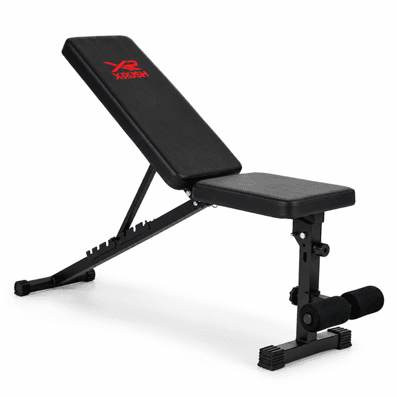 Banco para Abdominales X-Rush Plegable con Respaldo Ajustable de 8 Niveles y Soporte para Piernas