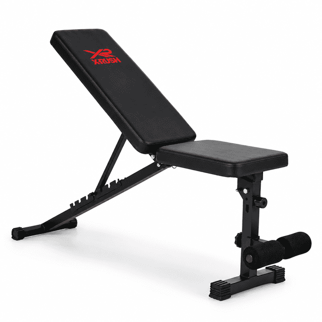 Banco para Abdominales X-Rush Plegable con Respaldo Ajustable de 8 Niveles y Soporte para Piernas