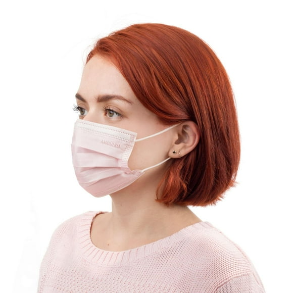 Cubrebocas Desechable Tricapa Plisado 50 piezas Ambiderm CUBREBOCAS3P rosa