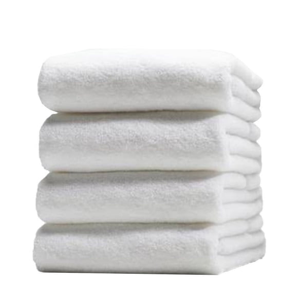 Melocotton 2 Toallas de Baño Completo Blanca 150x80 cm, 100% Algodón Torzal Peso: 750 Gramos. Ideal para SPA, Salones de Belleza, Gimnasios y Uso Personal