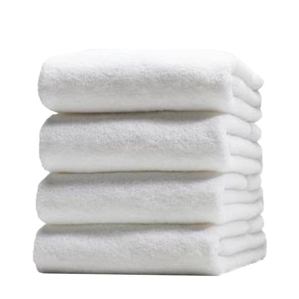 Melocotton 2 Toallas de Baño Completo Blanca 150x80 cm, 100% Algodón Torzal Peso: 750 Gramos. Ideal para SPA, Salones de Belleza, Gimnasios y Uso Personal