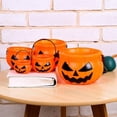 thumbnail image 4 of Xihbxyly Cesta de Dulces de Calabaza de Halloween, Diseño de Cara Malvada Espeluznante, Material Plástico Resistente, Asa Fácil de Transportar, Almacenamiento o Decoración Versátil, Perfecta para Ped, 4 of 6