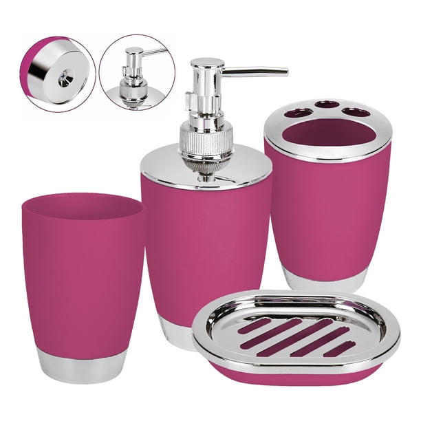 Juego de Accesorios para Baño Aquila 4 Piezas Rojo AB5473