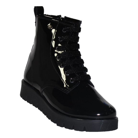 BOTAS BOTINES CASUALES VESTIR NEGRO COQUETA NIÑA JOVENCITA NEGRO CHAROL 435100C