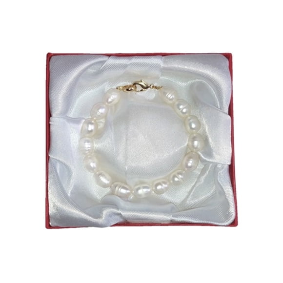 Pulsera y Aretes GREG J.M. Perlas Cultivadas Broche de Chapa Oro Clásico