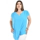 thumbnail image 1 of Blusa de chifon asimetrica Roman Fashion /Tallas Extras, 209 (Azul cielo) azul 38, 1 of 5