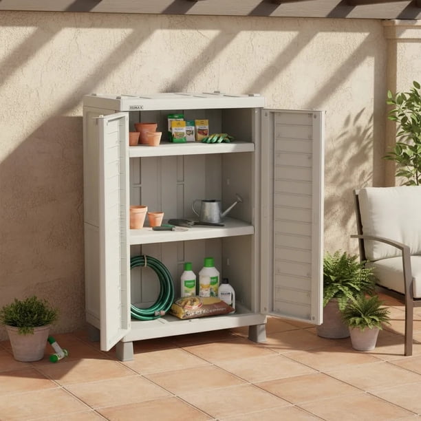 Bodega Cobertizo Organizador Almacenamiento Estante Mediano Plástico ideal para Exterior RIMAX