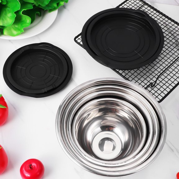 SOPOTUTU 4Ud Juegos De Bowls Para Ensalada Con Tapas De Acero Inoxidable