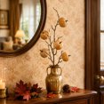 thumbnail image 4 of Calabaza de terciopelo sintético con ramas y bayas: decoración artificial de otoño para el hogar, ideal para la repisa de la chimenea, la mesa o como centro de mesa festivo., 4 of 7