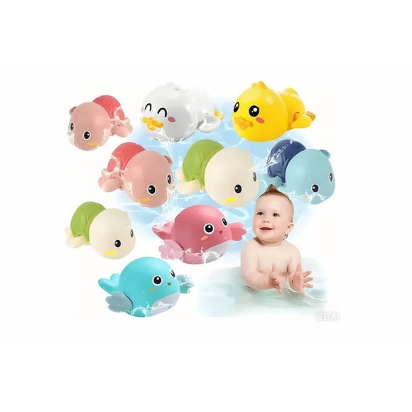 9pzs Juguetes Baño Para Bebés Tortugas + Delfín + Pato Xtellar multicolor