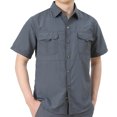 thumbnail image 1 of pstuiky Camisas de vestir de manga corta para hombre, Camisa de manga corta con cuello vuelto, botones y bolsillos para hombre camisas casuales para hombre xxl, 1 of 6