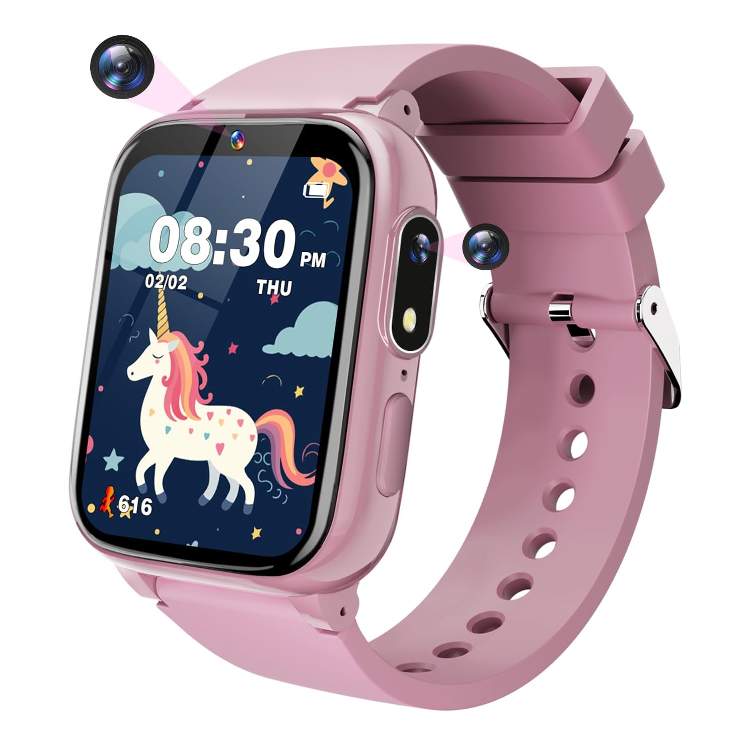 Reloj inteligente Sueseip para niños y niñas de 8 a 10 años con juegos y cámara