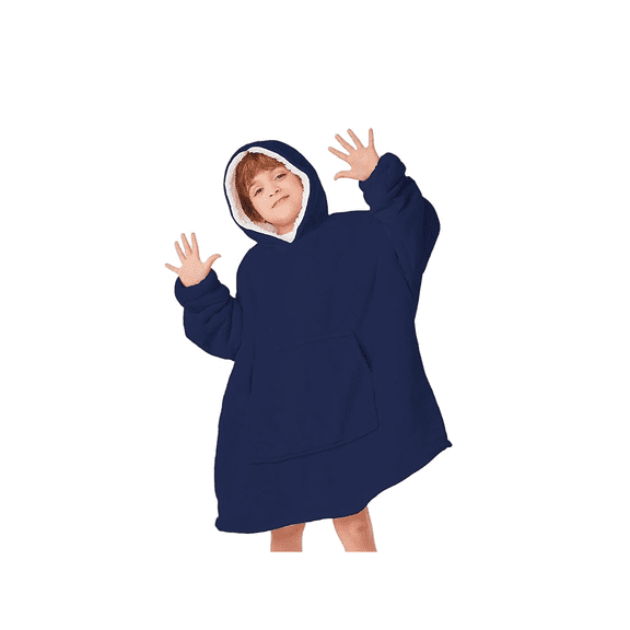 Sudadera Cobija Niño Niña, Unitalla, Térmica para Niños y Niñas, Capucha con Borrega y Mangas Xtellar azul