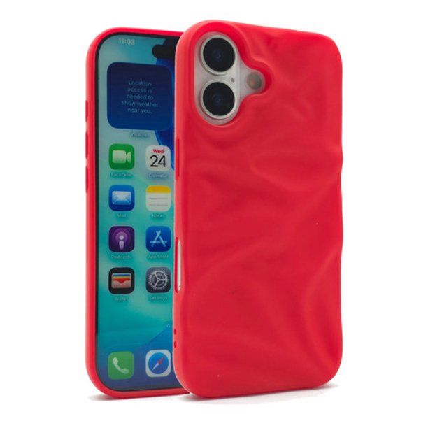Funda Icon Case Dunas para Iphone 16, Carcasa, Protector, Uso Rudo, Antigolpes, Resistente, Esquinas Reforzadas, Protección de Cámara - Rojo