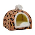 thumbnail image 2 of Cama nido semicerrada para gatos y perros con almohada acolchada extraíble y autocalentable rojo, 2 of 9