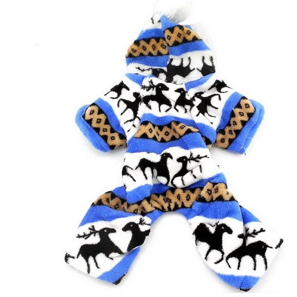 Suéter cálido para mascotas, suéter de cuello alto para perros con capucha para mascotas, cachorros, gatos, capucha de algodón cálido (azul, talla S)