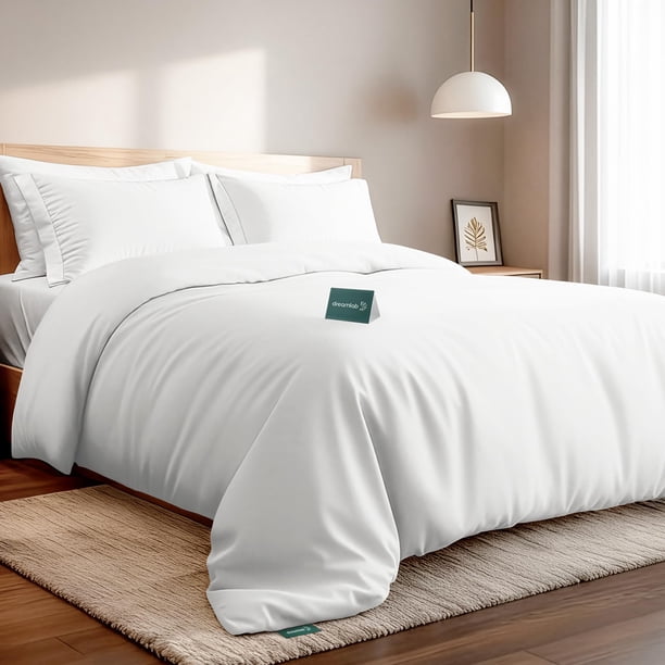 Dreamlab Juego de Funda para Edredón de 2 Piezas | Tela Ultra Suave Premier 1800 de Doble Cepillado | Cubierta de Duvet y 2 Fundas para Almohada | King Size (264cm x 228cm), Col Dreamlab NA