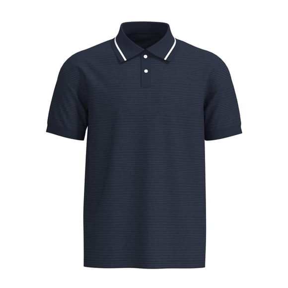 Playera Polo George para Hombre Tejida Manga Corta Azul Marino Talla EEG