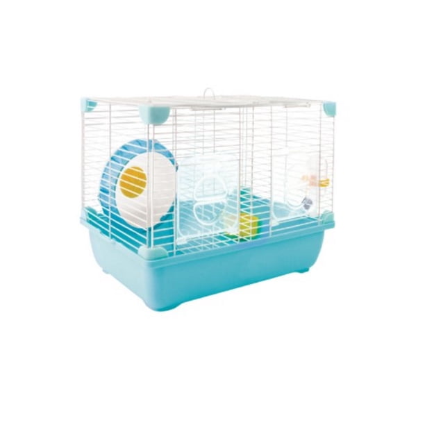 Jaula Plástica Sunny Hamster Land Azul Doble Malla Separador SP-3635