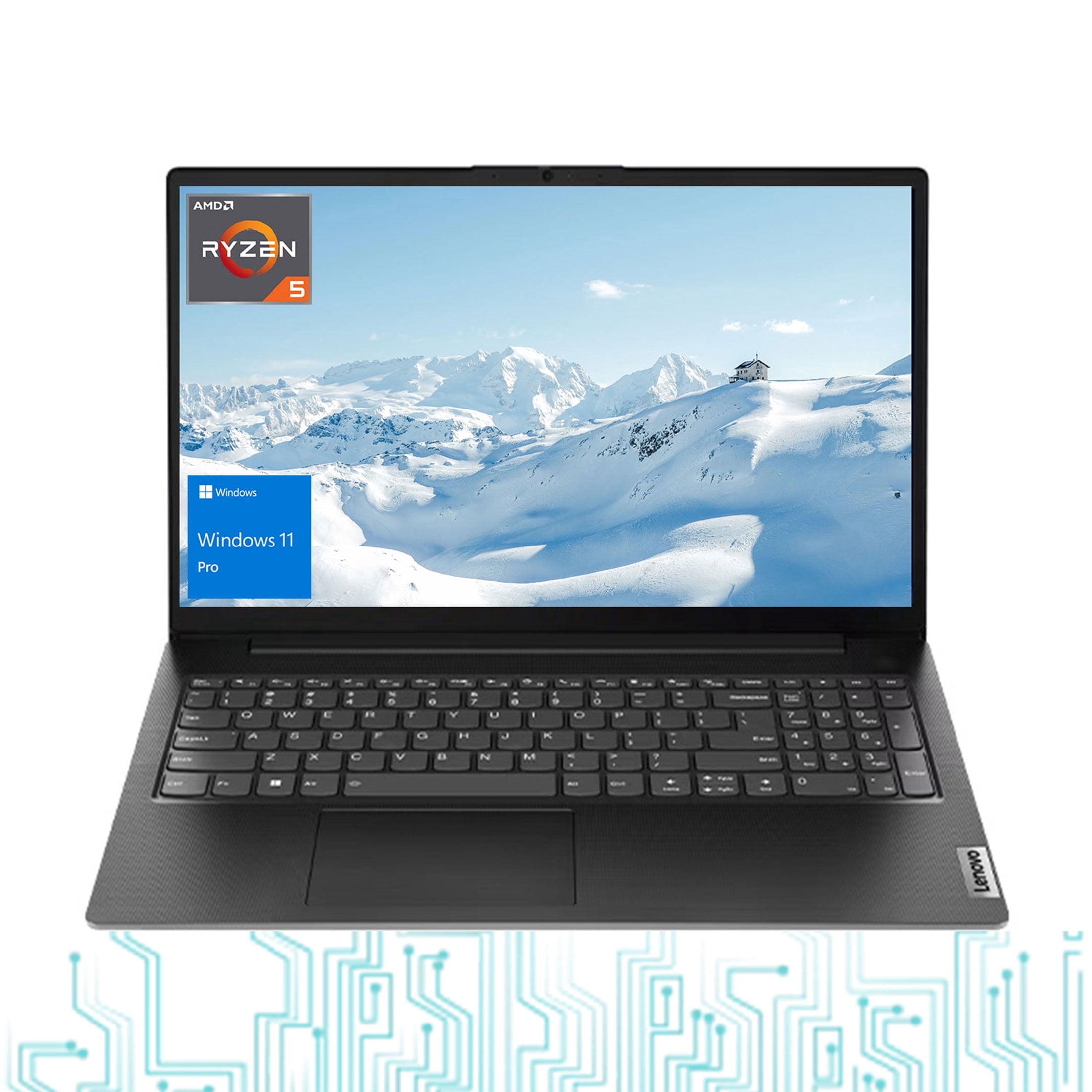 Lenovo V15 Portátil Empresarial Windows, Pantalla FHD de 15,6", AMD Ryzen 5 5500U, 16GB RAM 512GB SSD, Negro