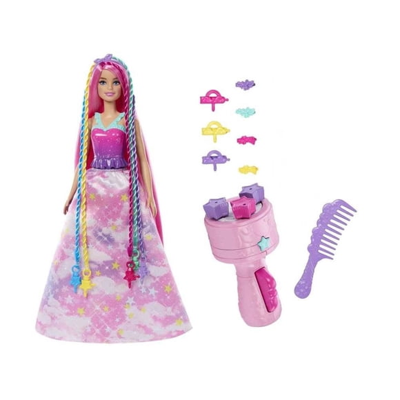 Muñeca Barbie Fantasía Princesa Trenzas Mágicas Nubes