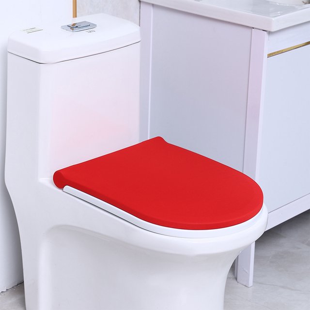 Funda de inodoro elástica para baño, funda protectora suave y lavable, compatible con todas las tapas de inodoro, funda de asiento de inodoro de poliéster elástica, suave y cómoda.