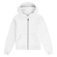 thumbnail image 3 of Sudadera de manga larga con cuello redondo y media cremallera para niñas de 5 a 14 años, sudadera corta de felpa suave y ligera con bolsillo, como se muestra en la imagen, de 5 a 13 años., 3 of 4