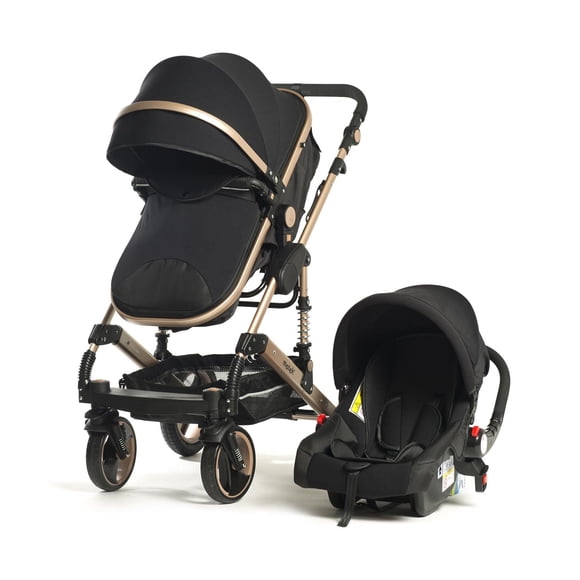 Carriola Bebe Motek Dancy Plus 3 en 1 Portabebe Aluminio dorado