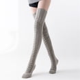 thumbnail image 4 of Medias de punto Color sólido Keen Socks High Socks Women Leg Weavers Zapatos Accesorios Lindo otoño Halloween Medias Oscuro Gris 1 par, 4 of 7