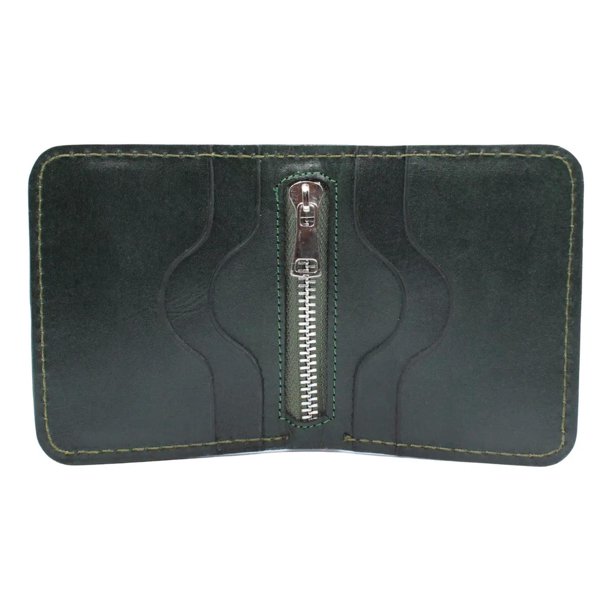 Cartera Hombre Piel Genuina Pull Up Monedero Moderno verde
