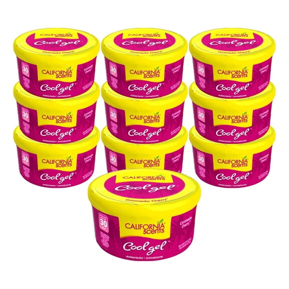Kit Aromatizantes Gel Auto California Scents Cherry 30 Días 10 pzs