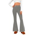 thumbnail image 1 of Amzcrzy Pantalones Acampanados Para Mujer Pantalones De Yoga Elásticos, De Pierna Ancha Y Cintura Alta, De Color Liso, Que Controlan El Abdomen Pantalones Ligeros Y Suaves Para Mujer S-2XL Gris, 1 of 6
