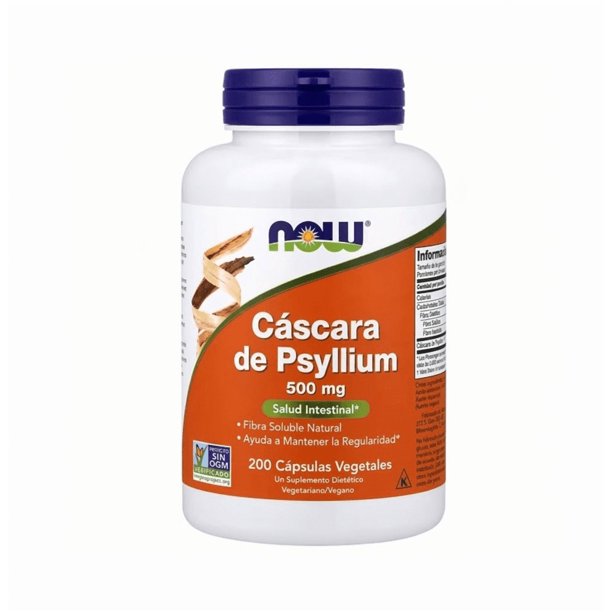 NOW FOODS PSYLLIUM HUSK CÁSCARAS FIBRA 500MG 200VEGCAPS