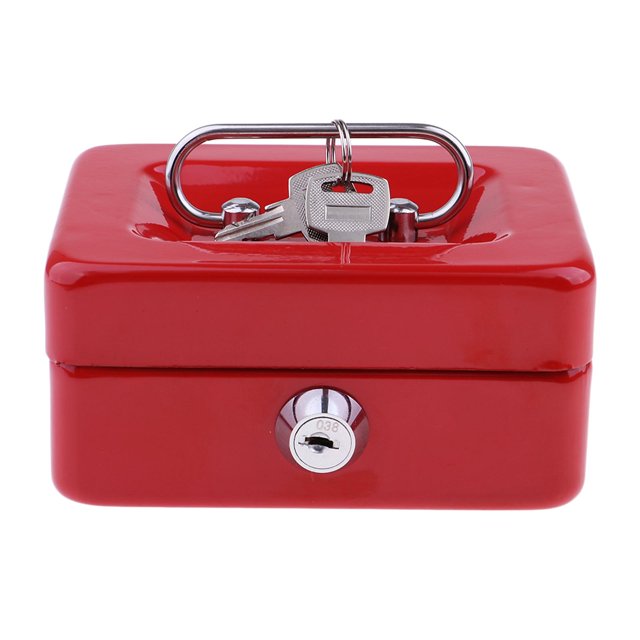 Caja contenedora de memoria con contraseña de metal creativa para cajero de dinero Rojo
