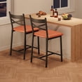 thumbnail image 1 of Yeshouse Taburede barra de altura conjunto de 2/4, silla de comedor de imitación de cuero con respaldo y cojín grueso para la isla de la cocina, barra de mostrador, 1 of 7