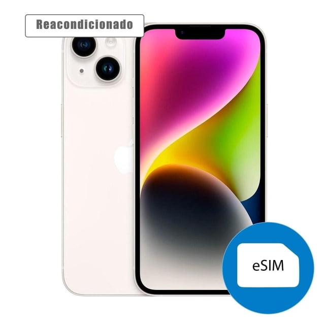 iPhone 14 Apple 256GB eSIM Blanco Reacondicionado