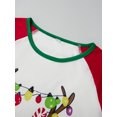 thumbnail image 4 of Conjunto de pijama navideño familiar a juego, camisetas de manga larga con estampado de renos y pantalones a cuadros. Ropa de dormir navideña., 4 of 10