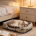 thumbnail image 4 of Cama de peluche para mascotas, cálida y resistente al invierno, para todas las estaciones, para perros pequeños y grandes, para gatos y perros, ideal como regalo de cumpleaños para mujeres, ideal para, 4 of 6