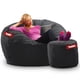 thumbnail image 1 of Puff Cama Matrimonial 2 en 1 con Taburete Baggy Negro 140 x 180 cm, 1 of 3