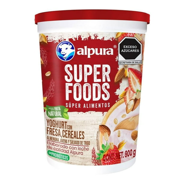 Yoghurt Alpura super foods fresa con cereales 900 g