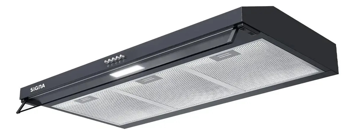 Campana Extractora 80cm 3 Niveles De Extracción Cocina 80W Motor Eléctrico De Bajo Ruido Luz Led Integrada De Acero Inoxidable Color Negro