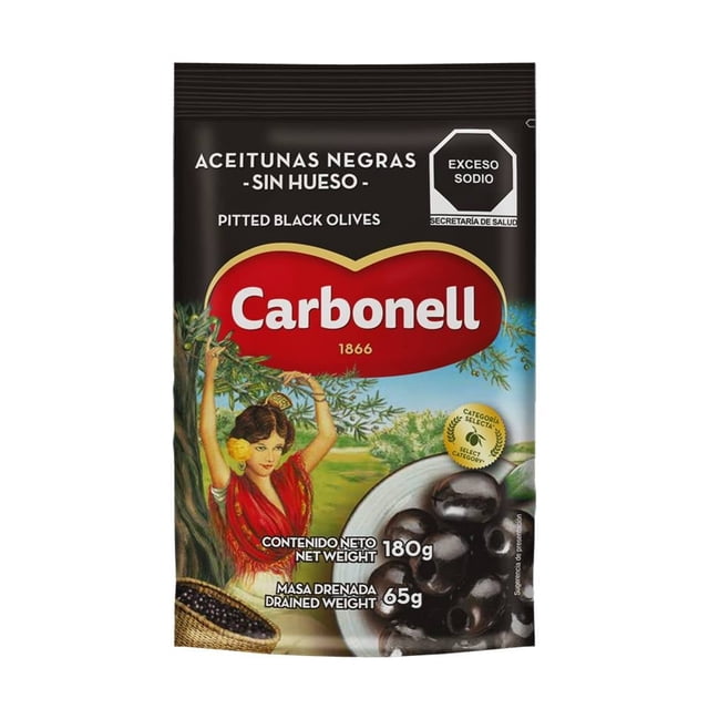 Aceitunas negras Carbonell deshuesadas 180 g